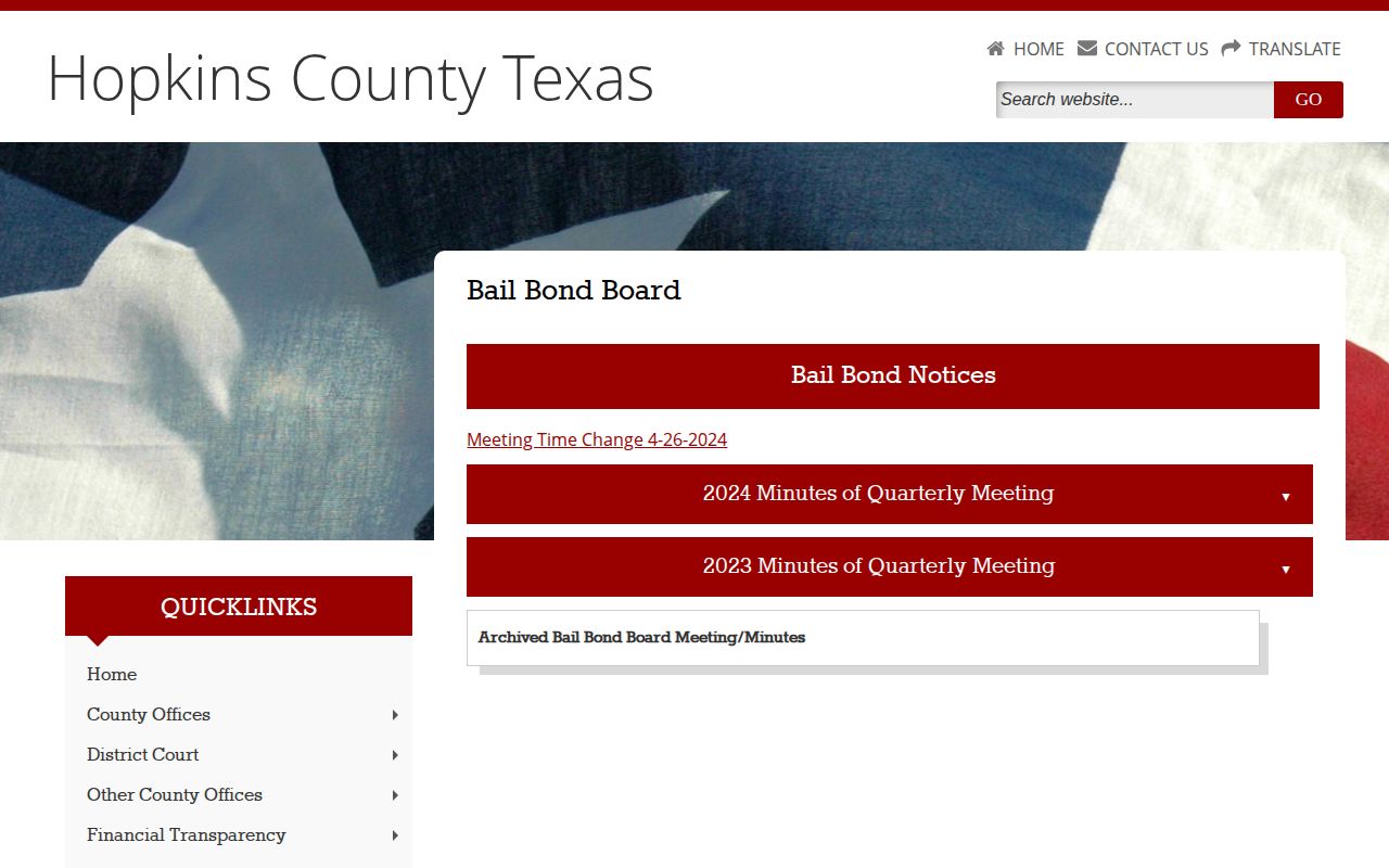 Hopkins County Jail bond release procedures